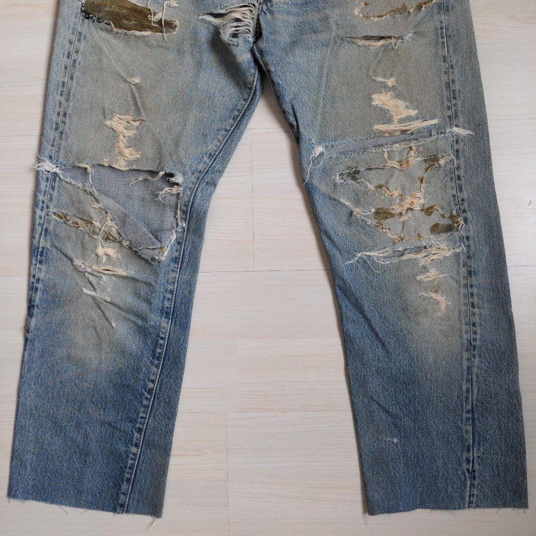 70s リーバイス501 66後期 赤耳 黒カン ボロ グランジ カート