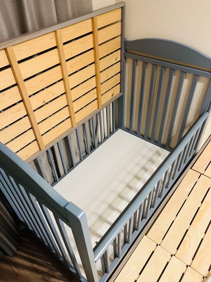 【廃盤品】LOWYA ベビーベッド ブルー