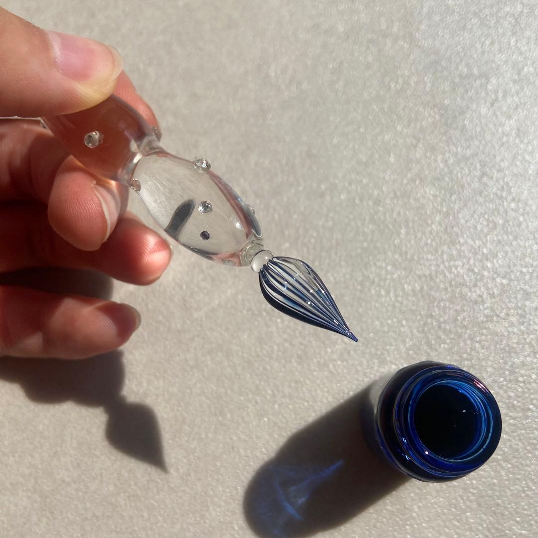 クリスタルクリア ガラスペン／硝子ペン／軽い 持ちやすい 書き心地◎ 割れにくい