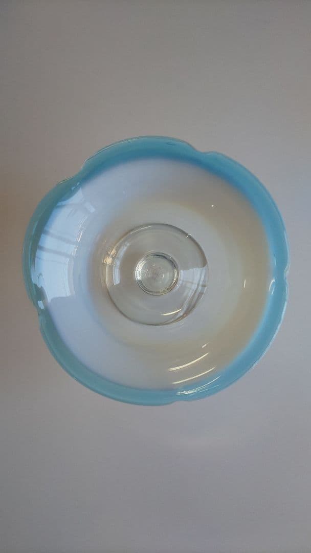 値下げ！骨董品 「氷コップ」青緑乳白色