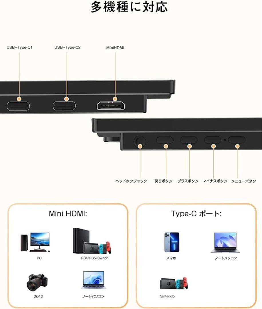 344 モバイルモニター 15.6インチ モバイルディスプレイ 自立型 ケース付