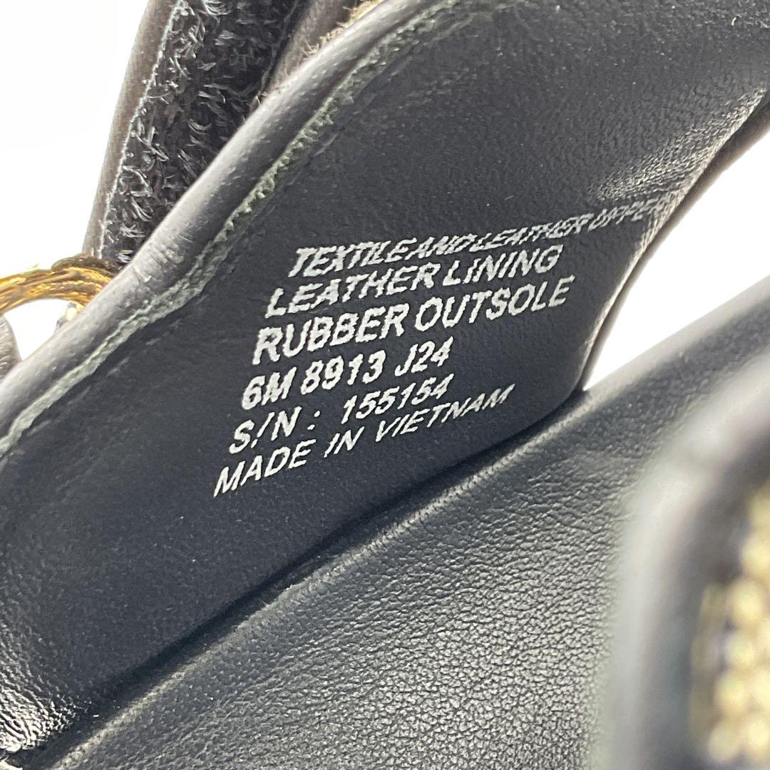 トリーバーチ サンダル Tモノグラム ゴールド カーキ キャンバス 23cm