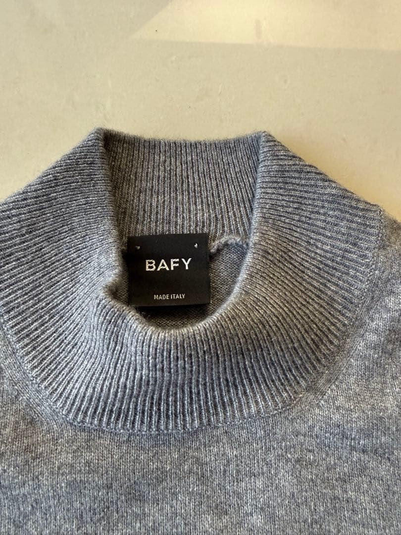 バフィー ニット カシミヤ モックネック ハイゲージ 12ゲージ