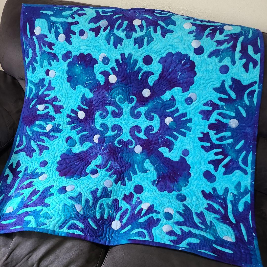 ハワイアンキルトタペストリー　海のキルト