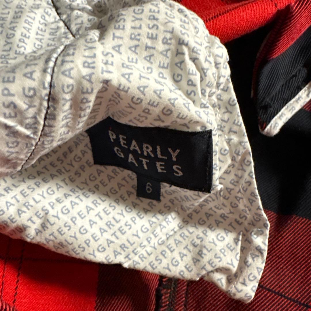 【美品】PEARLY GATES チェックパンツ レッド/ブラック