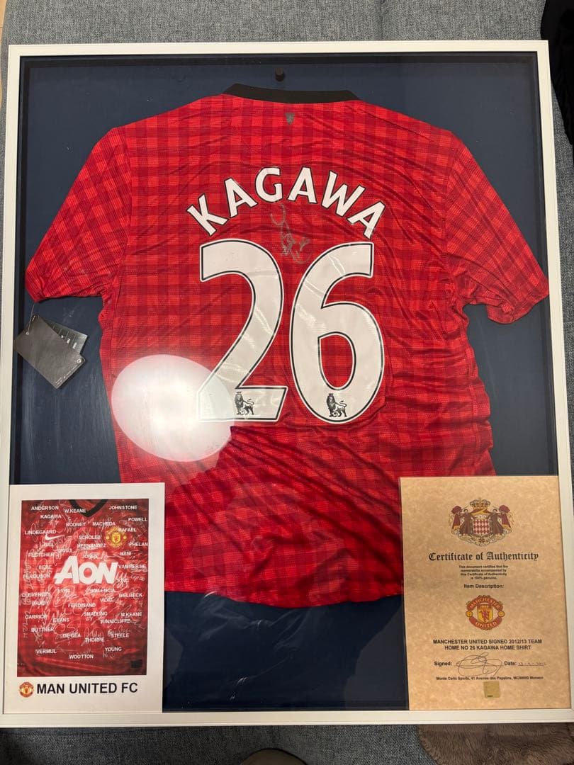 2012-2013マンチェスターユナイテッドマルチ直筆サイン入りユニフォーム