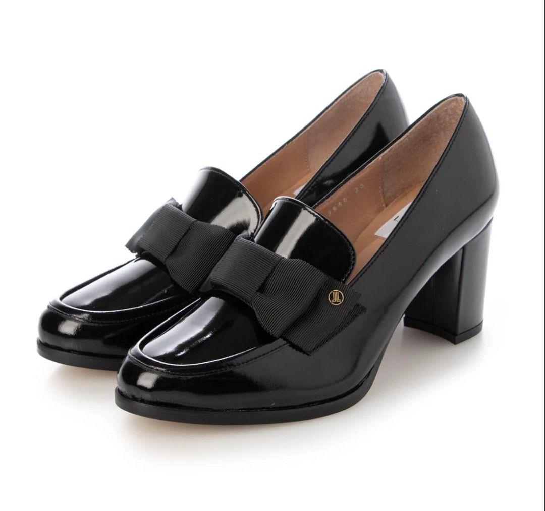 なつなっつ ランバンオンブルー リボン付ブラックローファー