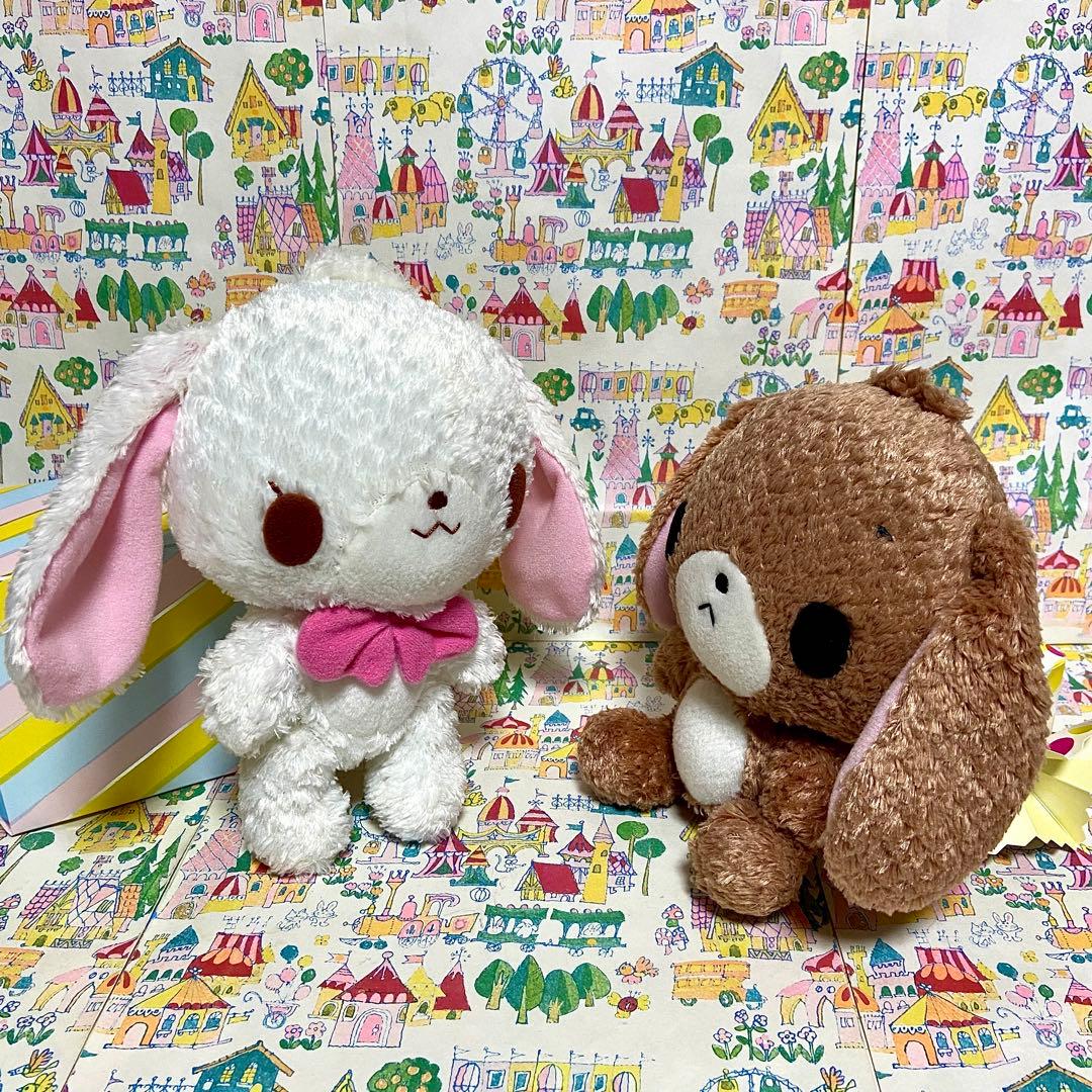 平成レトロ サンリオ シュガーバニーズ 頭手足可動 ぬいぐるみ しろうさくろうさ