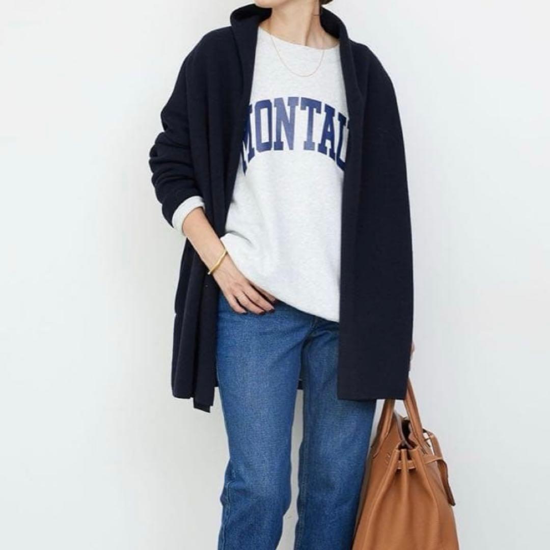 Deuxieme Classe スムースニットガウンショートコート　24AW 紺