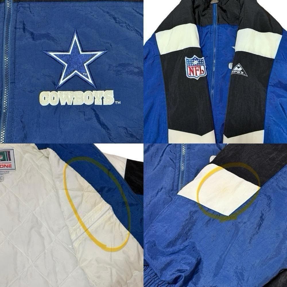 台湾製 APEX NFLダラスカウボーイズ 中綿ジャケット ブルー USA企画L