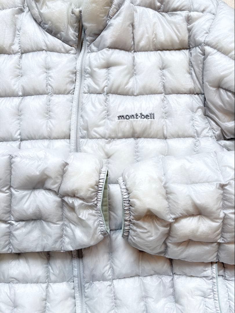 【モンベル完売品】　プラズマ1000ダウンジャケット　ライトグレー