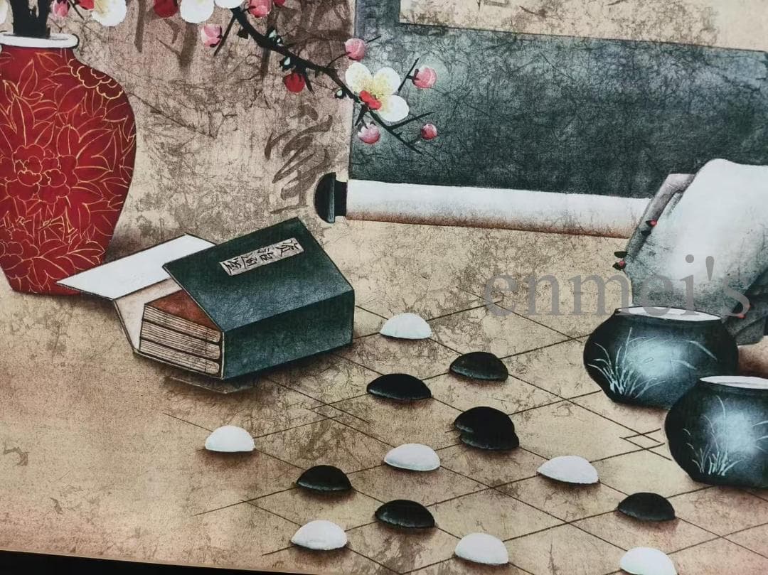 中国古美術 郎世寧作款 福慶如意図 横幅 宣紙 手描き 巻き物 古美味 装飾画