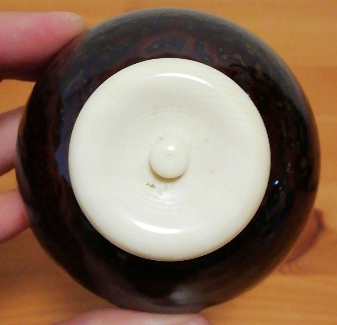 笹田有祥作　木下　丸壺　中興名物　茶入　共箱　仕服付　略歴付　茶道具