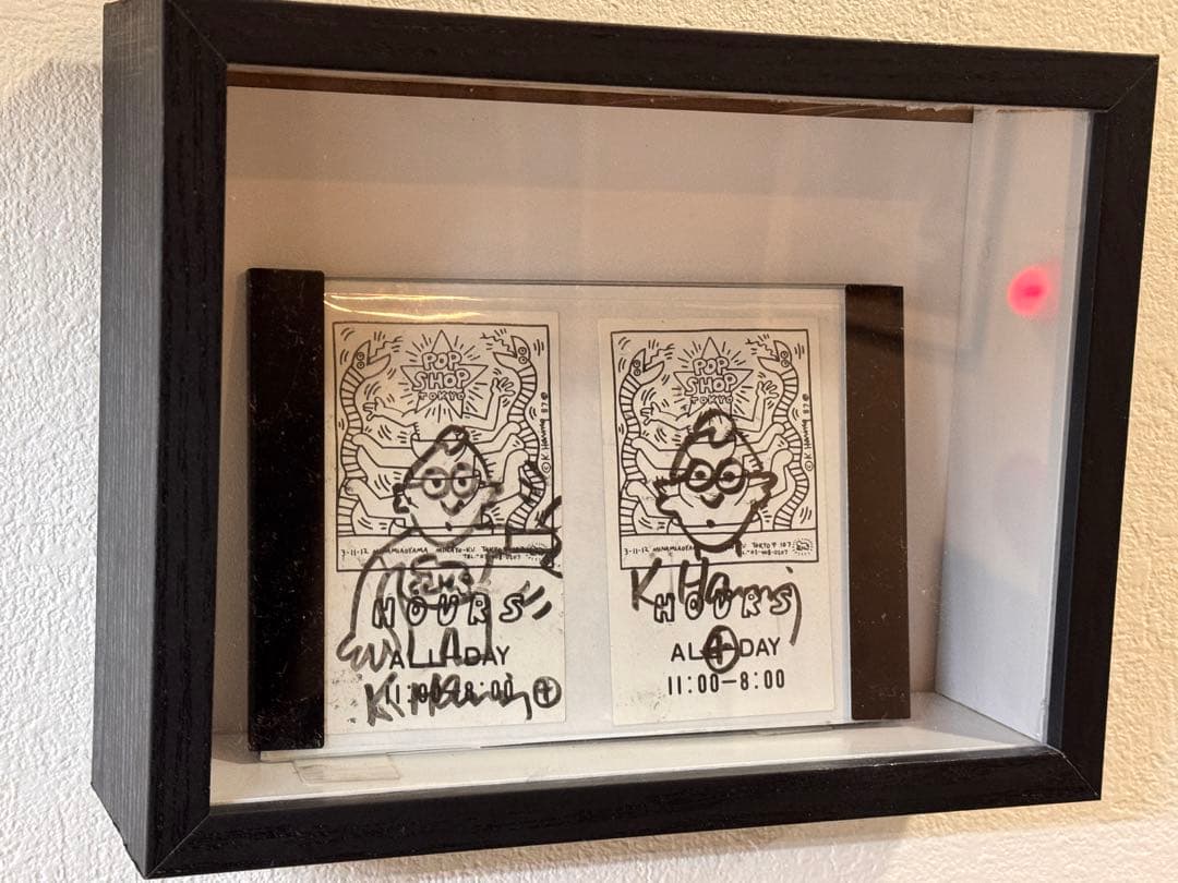 希少キース・カードに墨で ドローイング 2点セット