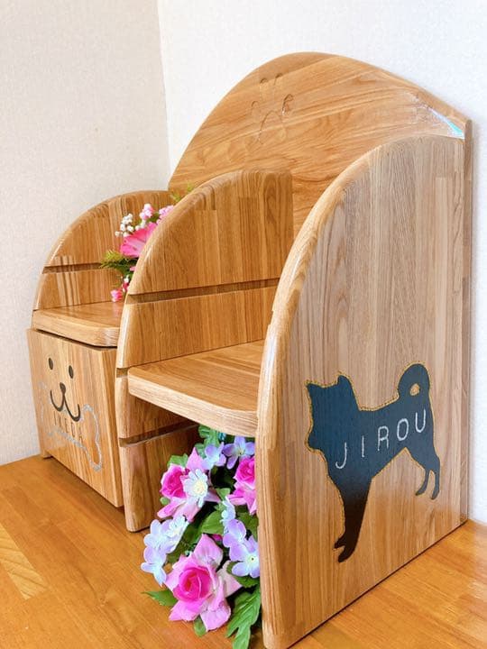 高級食器スタンド 犬用 ペット オーダーメイド 大型犬用 名前彫刻  贈り物