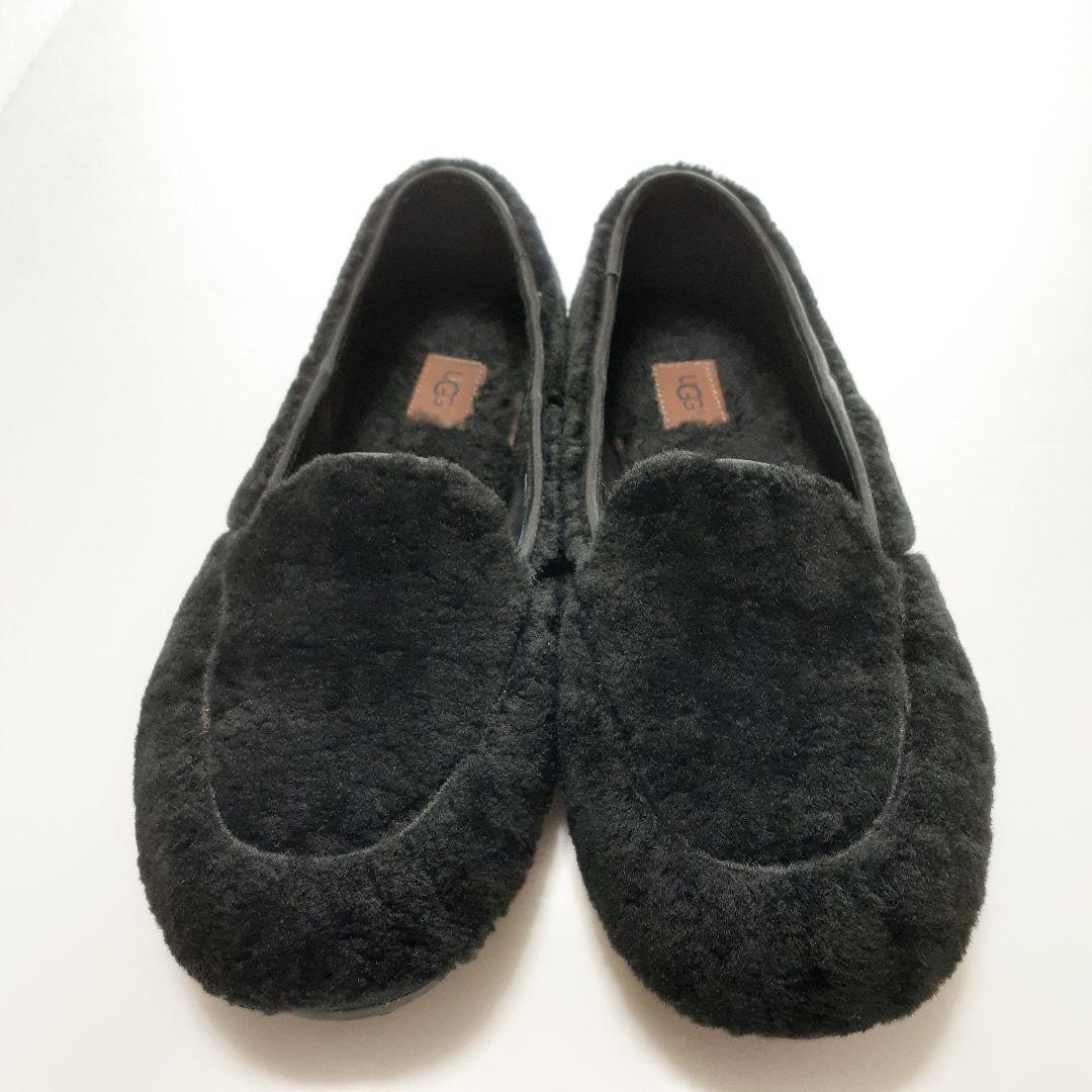 UGG アグ ファーモカシン ファ一シュ一ズ ブラック