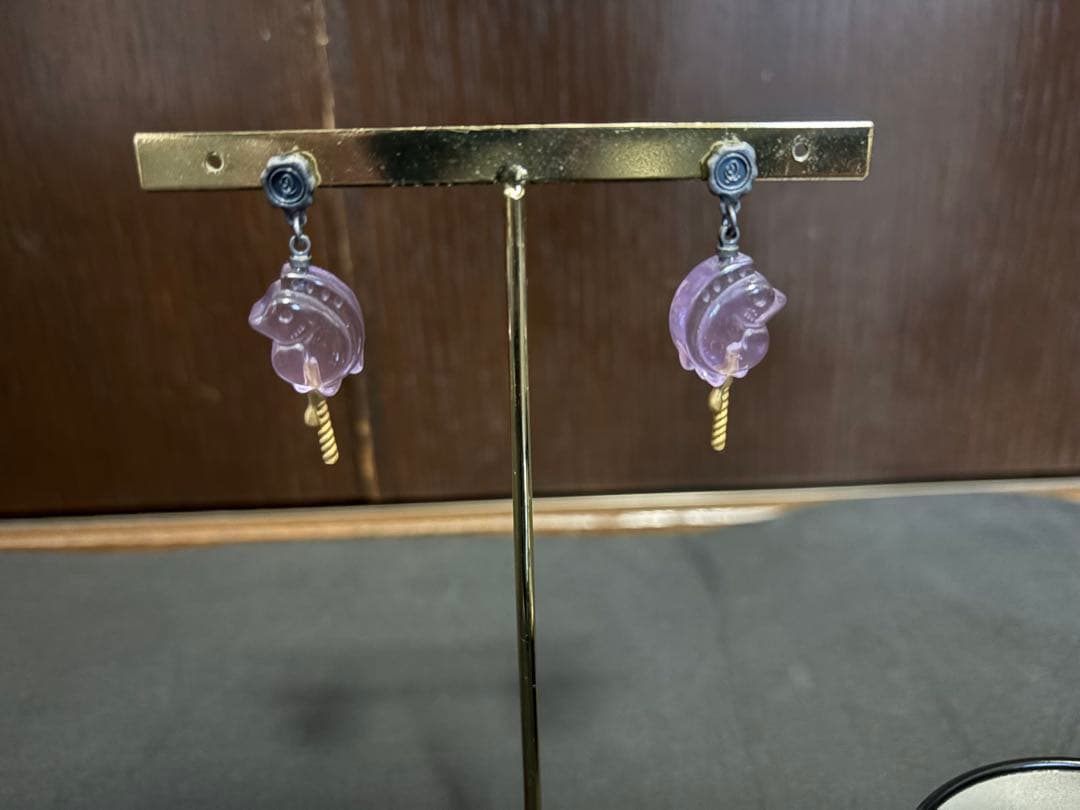 Q-pot ツイステ フロイド ジェイドバッグチャーム ピアス