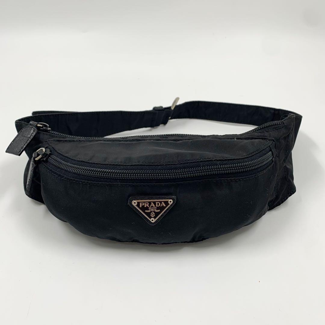 【✨美品✨】プラダ ウエストポーチ 三角ロゴ ナイロン ブラック 保存袋付き