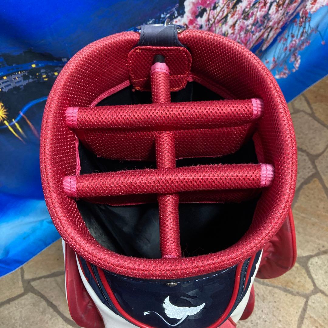 寶BU-1107 クランク キャディバッグ ネイビーホワイトレッド 人気色