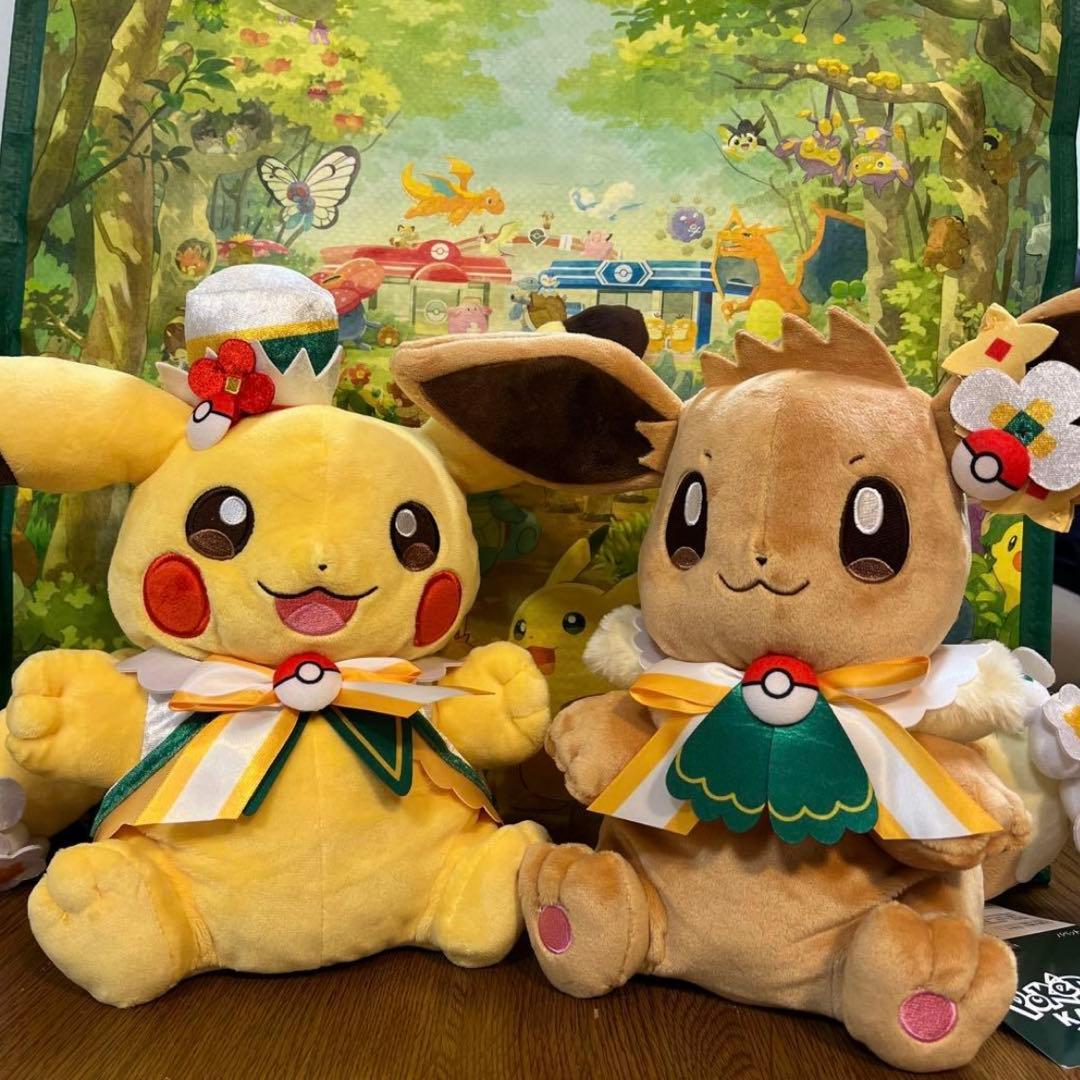 【限定】ポケパーク カントー ぬいぐるみ パペット ピカチュウ イーブイ