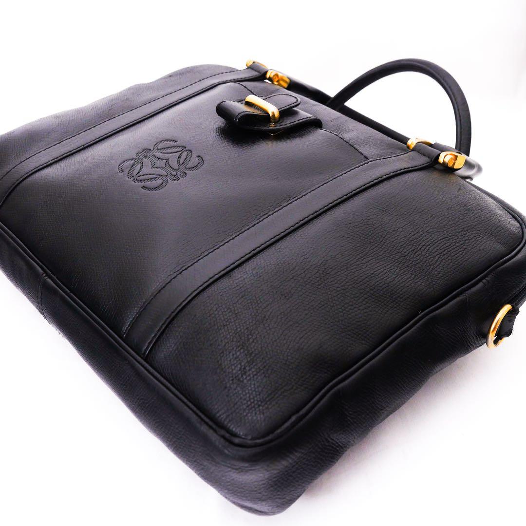 美品 LOEWE ロエベ アナグラム ブリーフバッグ ビジネスバッグ 黒