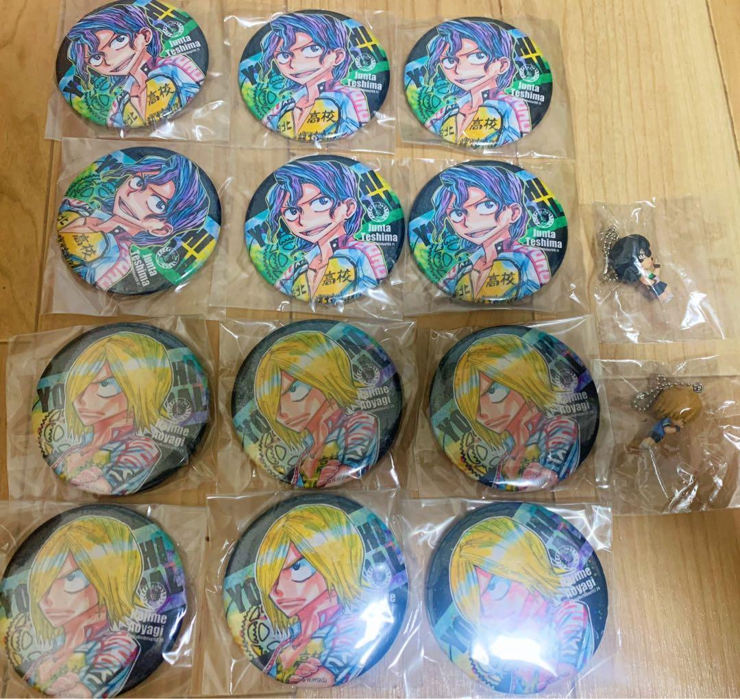 弱虫ペダル　ホログラムBIG缶バッジ　ストラップ付き　手嶋純太　青八木一