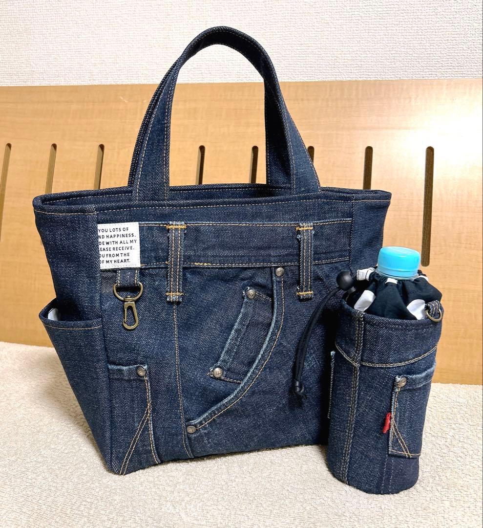 ゆうさまオーダー。トートバッグと保冷ペットボトルホルダー【ハンドメイド】