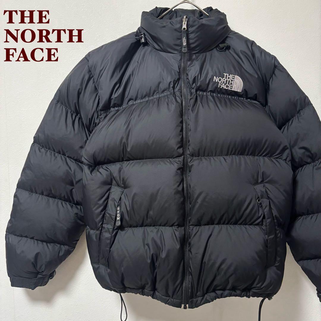 人気✨90's ザノースフェイス　ダウンジャケット　ヌプシ　L ブラック　刺繍