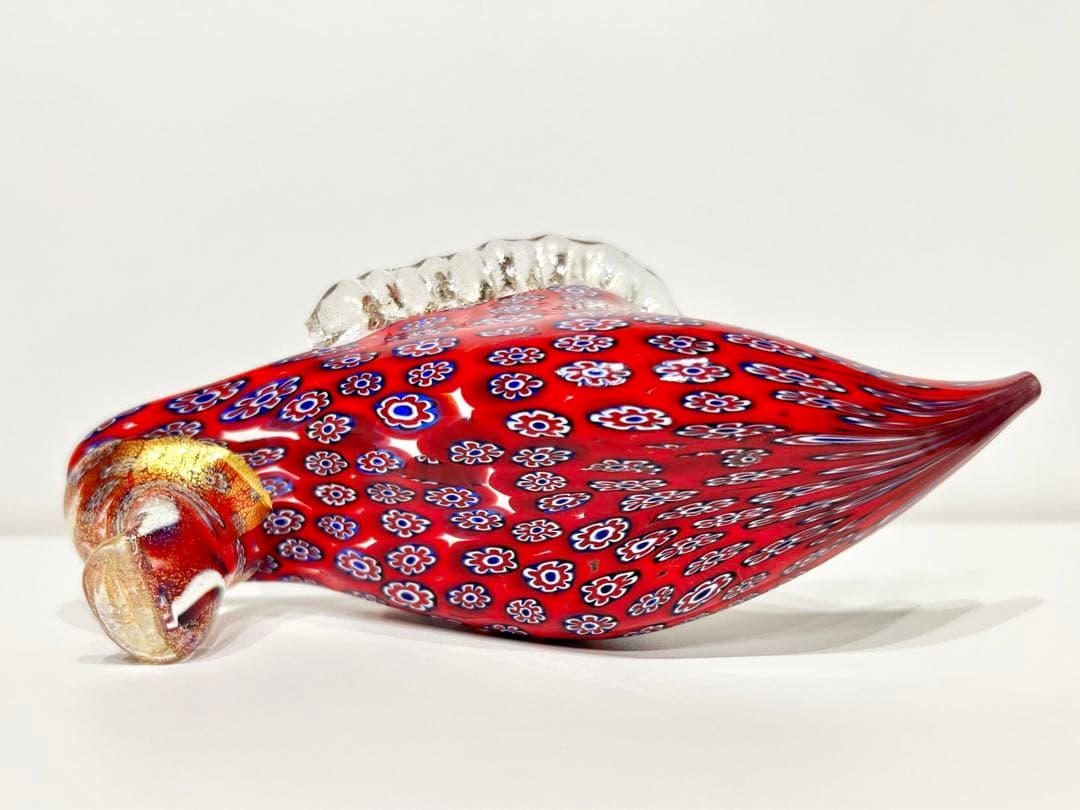 レトロポップ ベネチアンガラス ムラーノ ミルフィオリ 靴 花 ペーパーウエスト