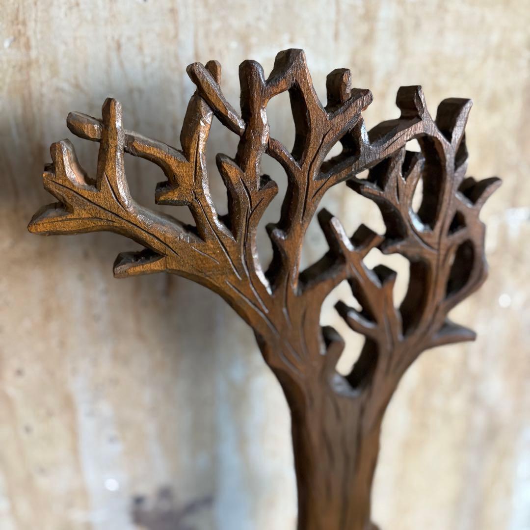 木彫りオブジェ　ヴィンテージ 渡辺一生