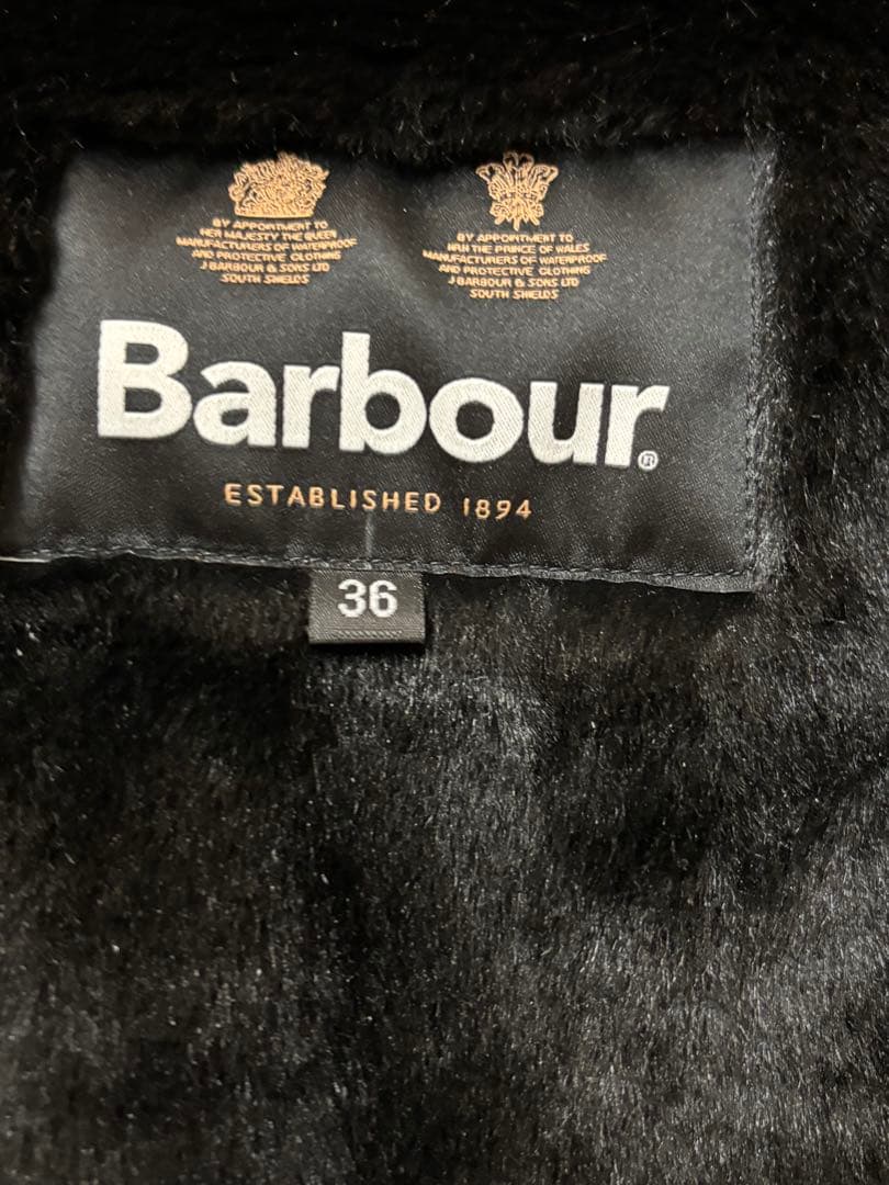 Barbour ファーベスト 36黒 S
