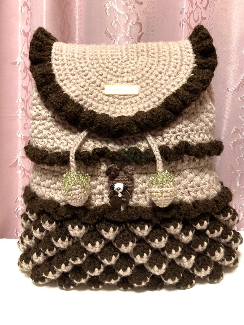 ♥️手編み♥️ハンドメイド♥️フリルリュックバッグ♥️数量限定♥️