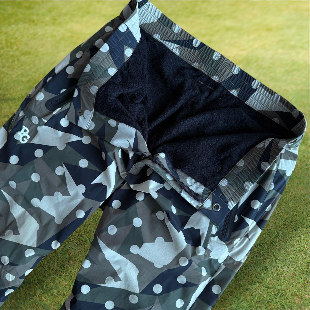 現行モデル　裏起毛　蓄熱　パーリーゲイツ　パンツ　迷彩　S〜M相当　3 黒　カモ