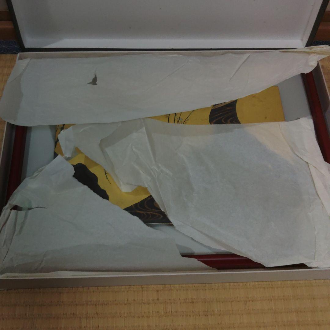 漆アート　金箔　白梅　紅梅