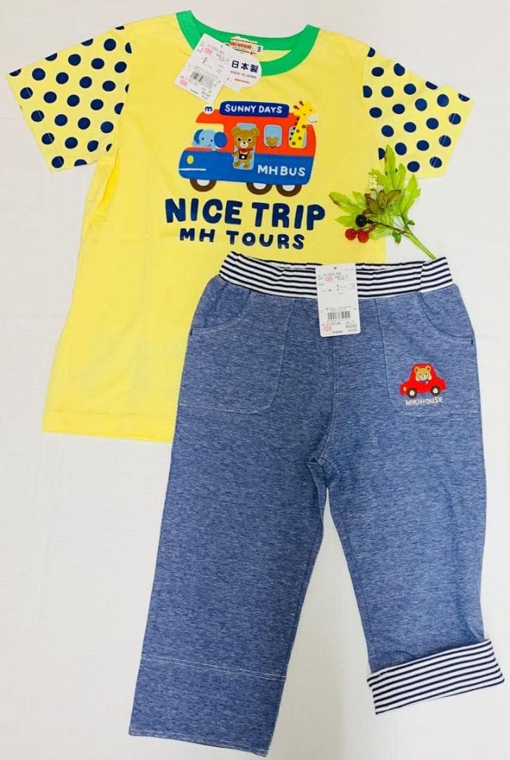 新品タグ付き　ミキハウス　Tシャツ ハーフパンツ　プッチー君　2点セット 130
