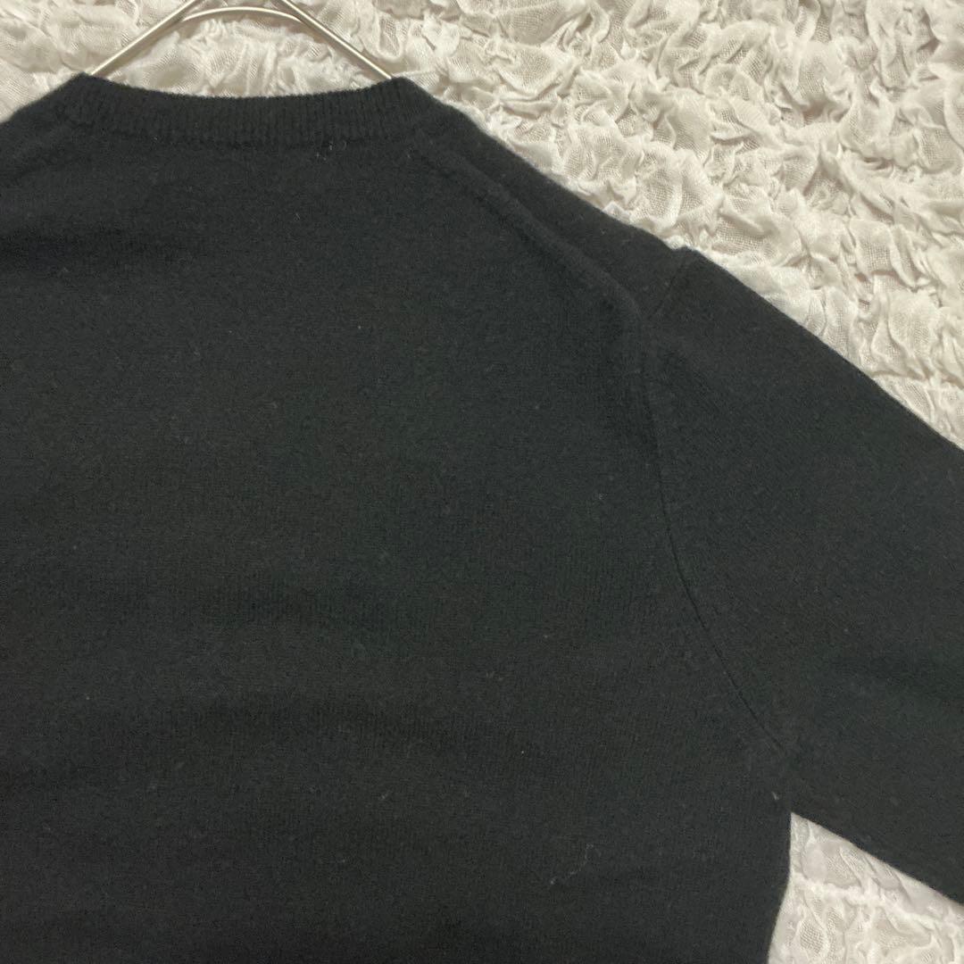プレイコムデギャルソン　ニットカーディガン　クルーネック　ブラック　黒　M