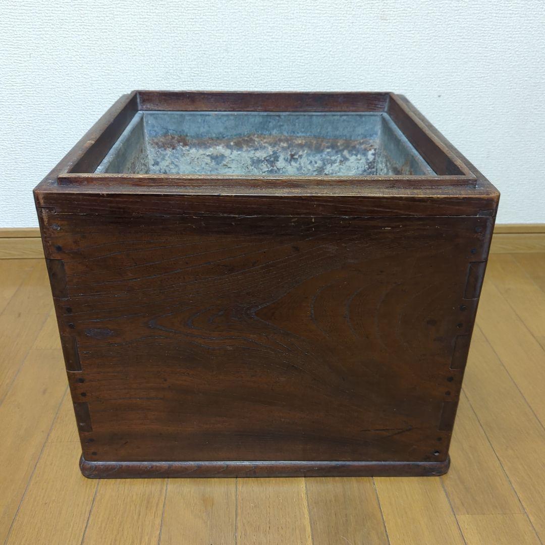 木製角火鉢　工芸品　レトロ　古民家　アンティーク