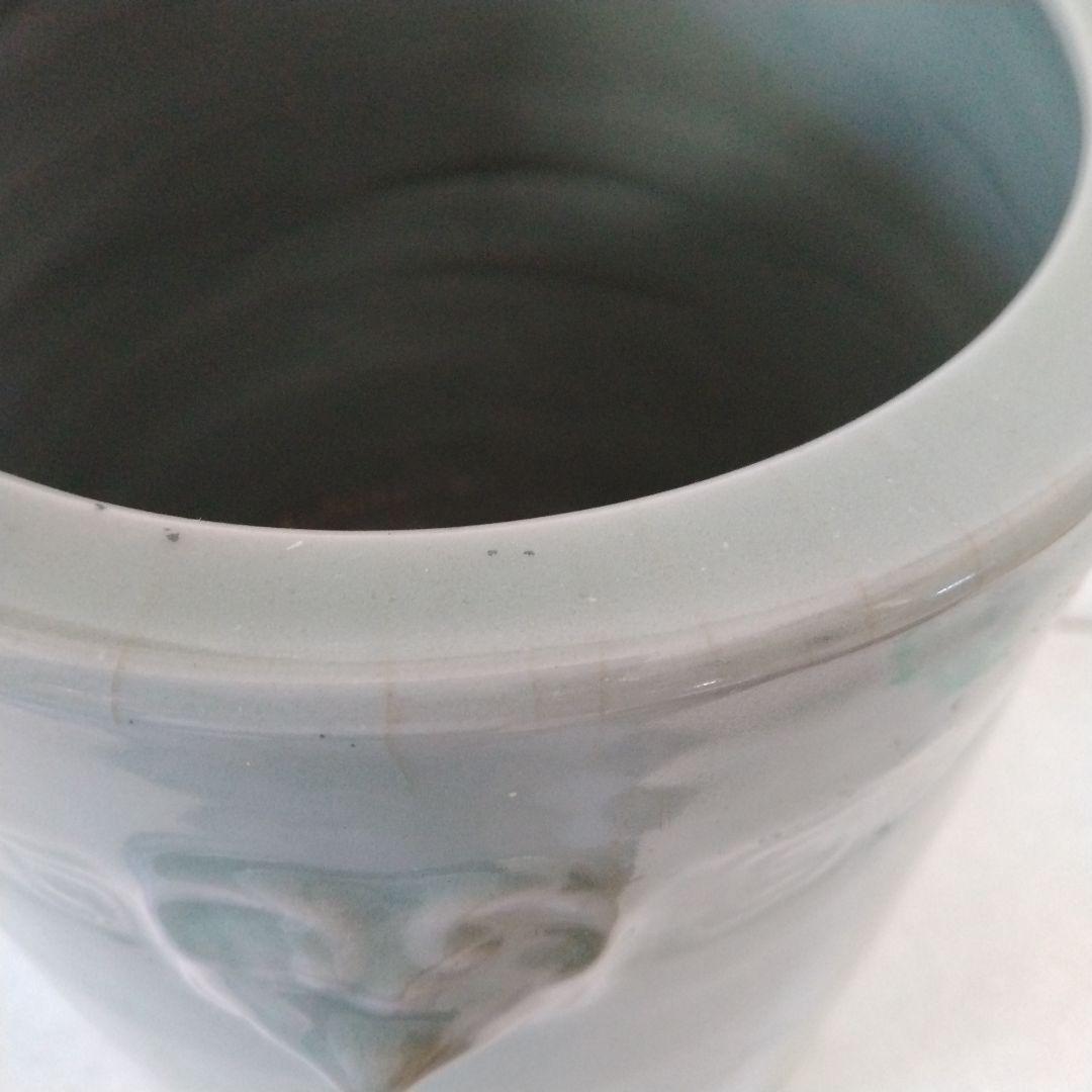 江戸後期 鍋島焼 青磁 獣面 手あぶり 火鉢 19世紀頃 磁器 古美術 骨董