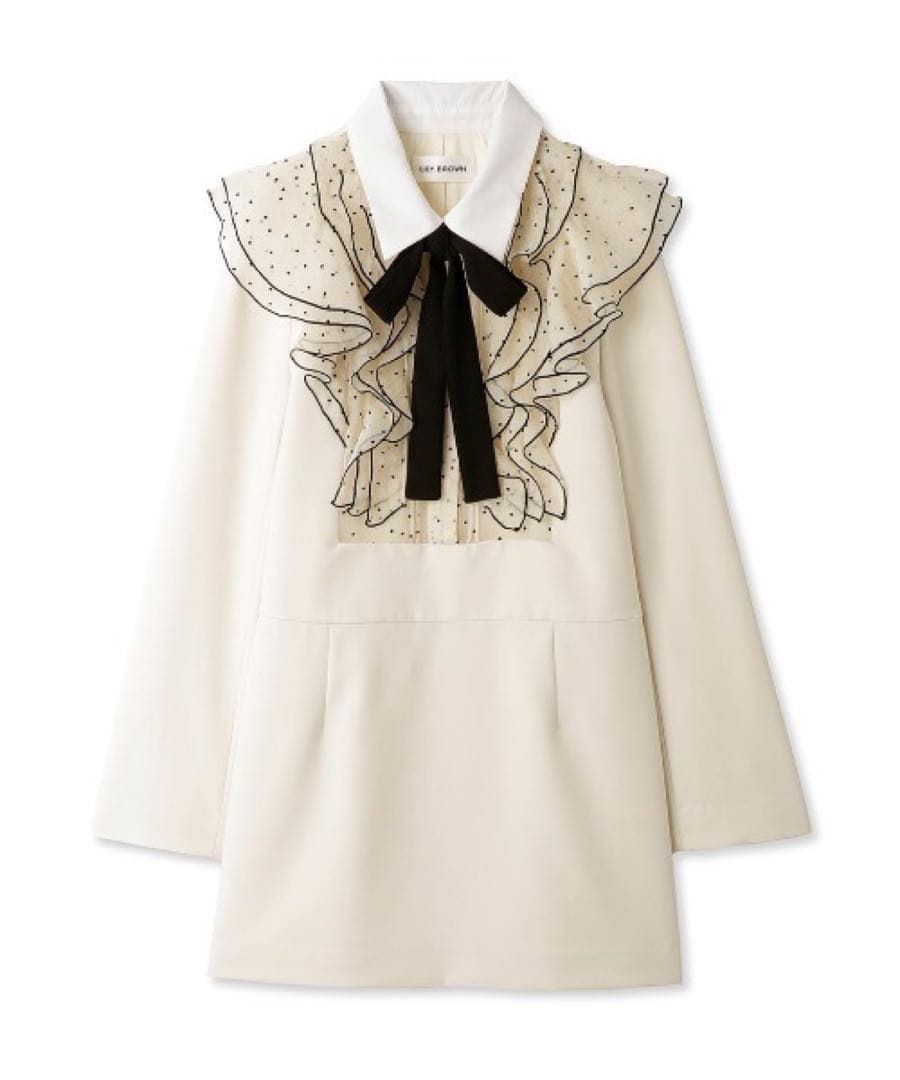 リリーブラウン フロントフリルミニドレス