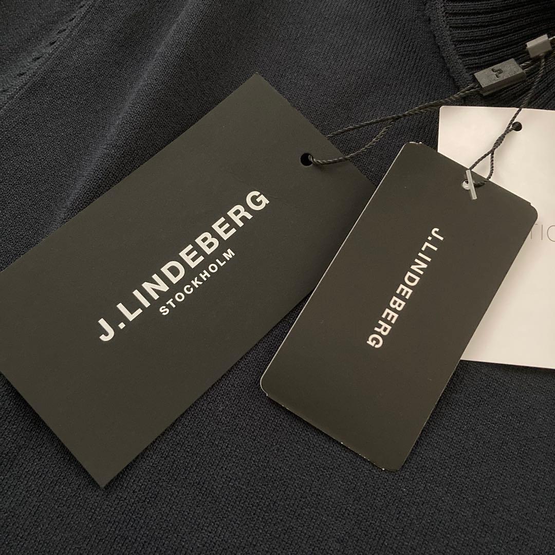 新品J. LINDEBERG メンズゴルフセーター JLロゴ ネイビー S 軽量