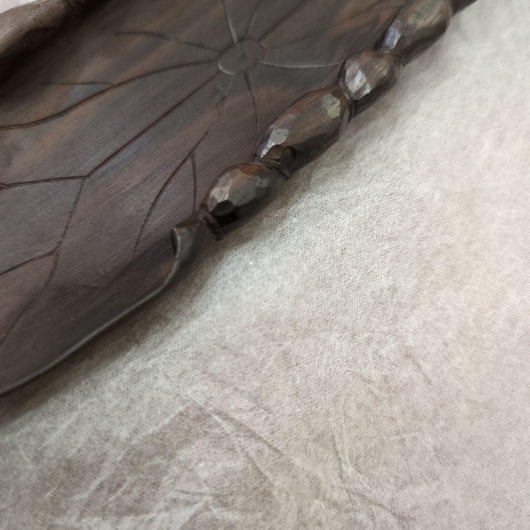 茶合　唐木　茶道具　葉っぱ　葉　茶道　木製　煎茶　茶匙