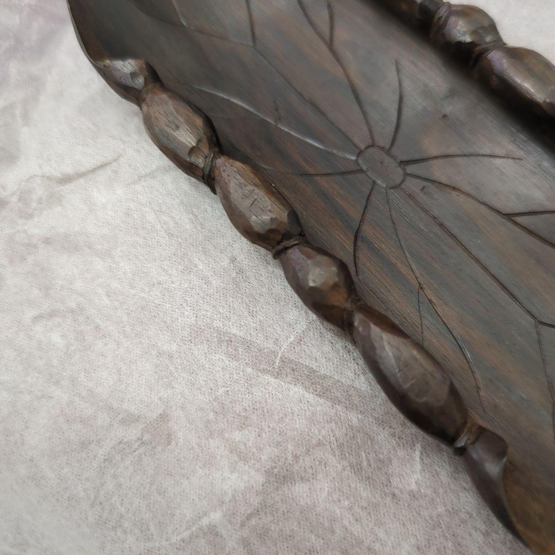 茶合　唐木　茶道具　葉っぱ　葉　茶道　木製　煎茶　茶匙