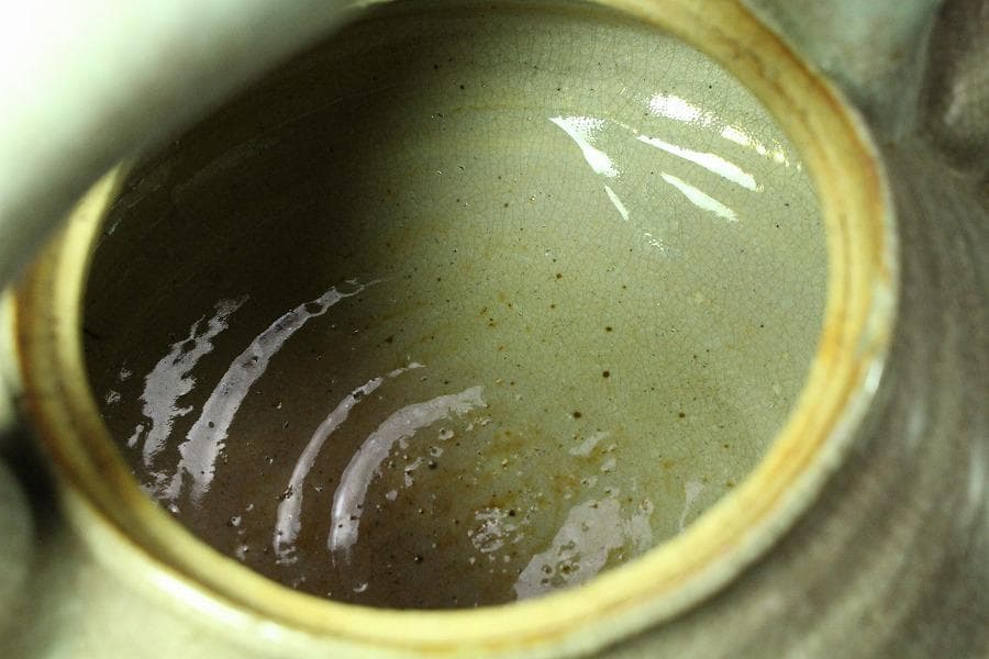 茶道具 九世 坂高麗左衛門 富士型 湯沸 萩焼 名門 窯元 共箱 K-XA867