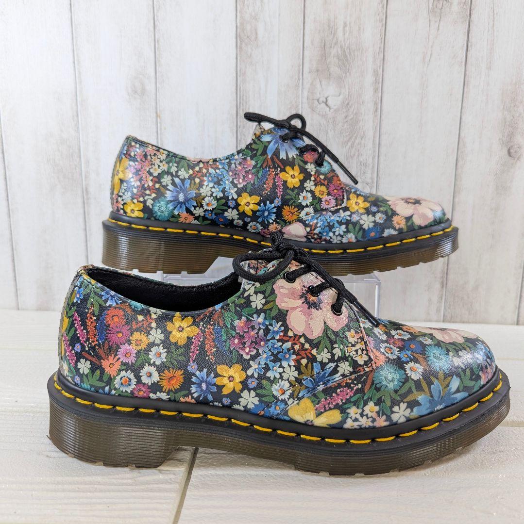 【美品】ドクターマーチン 花柄 レザー 3ホールシューズ レア 24cm
