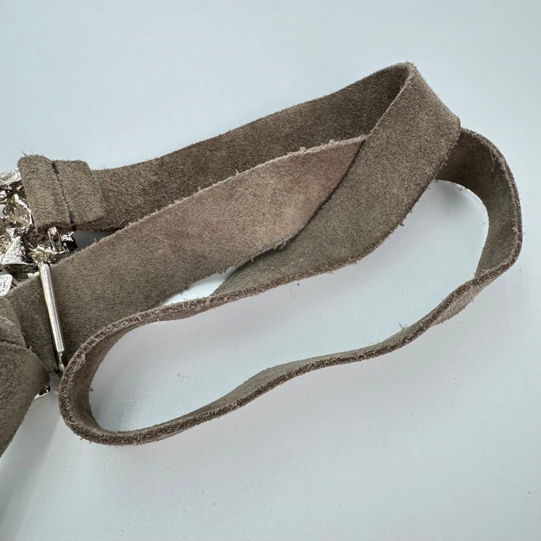 【希少】yves saint laurent ベルト　スエード　シルバー