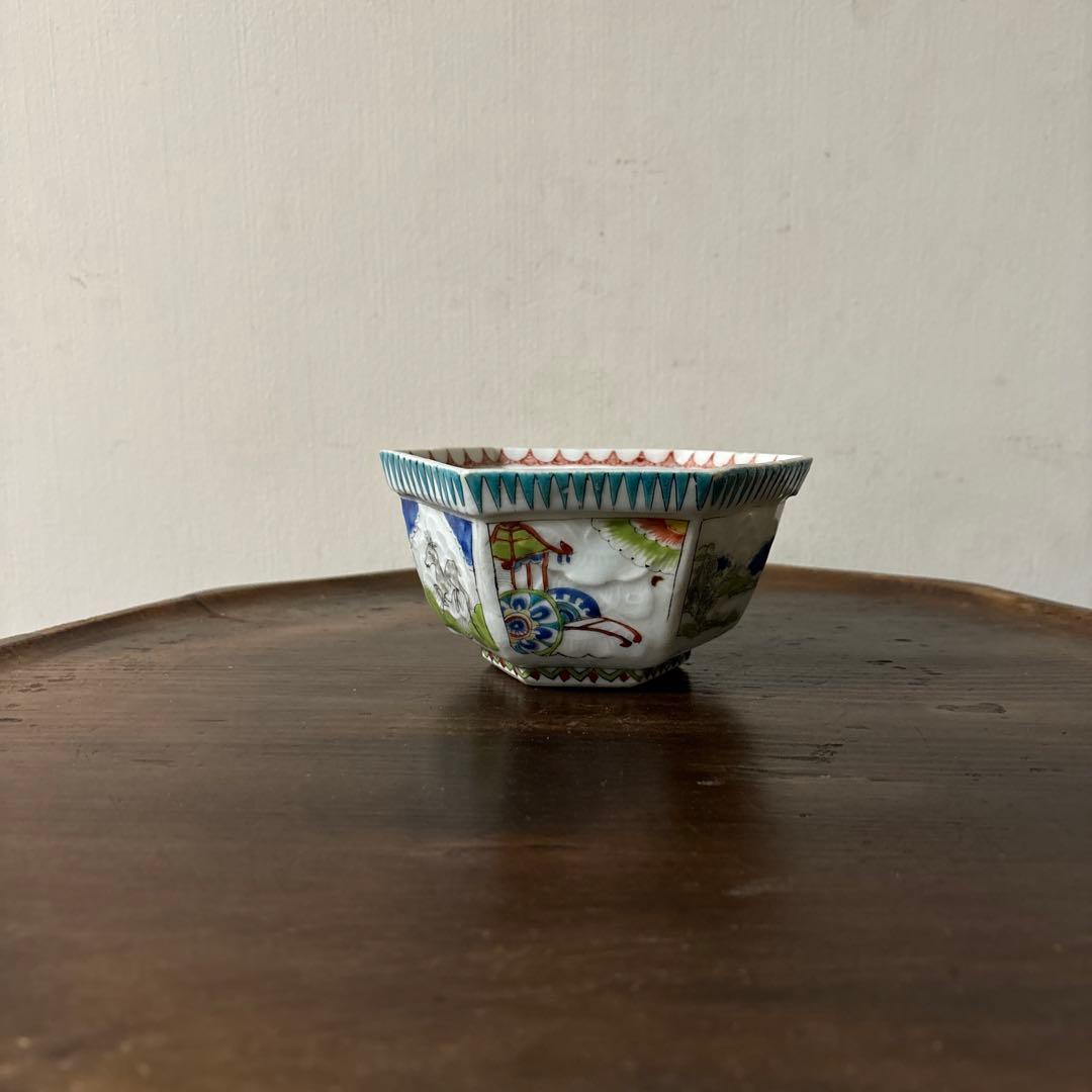 古伊万里　色絵鉢　1点　清朝　唐物　江戸時代　アンティーク　白磁　酒器　検:李朝