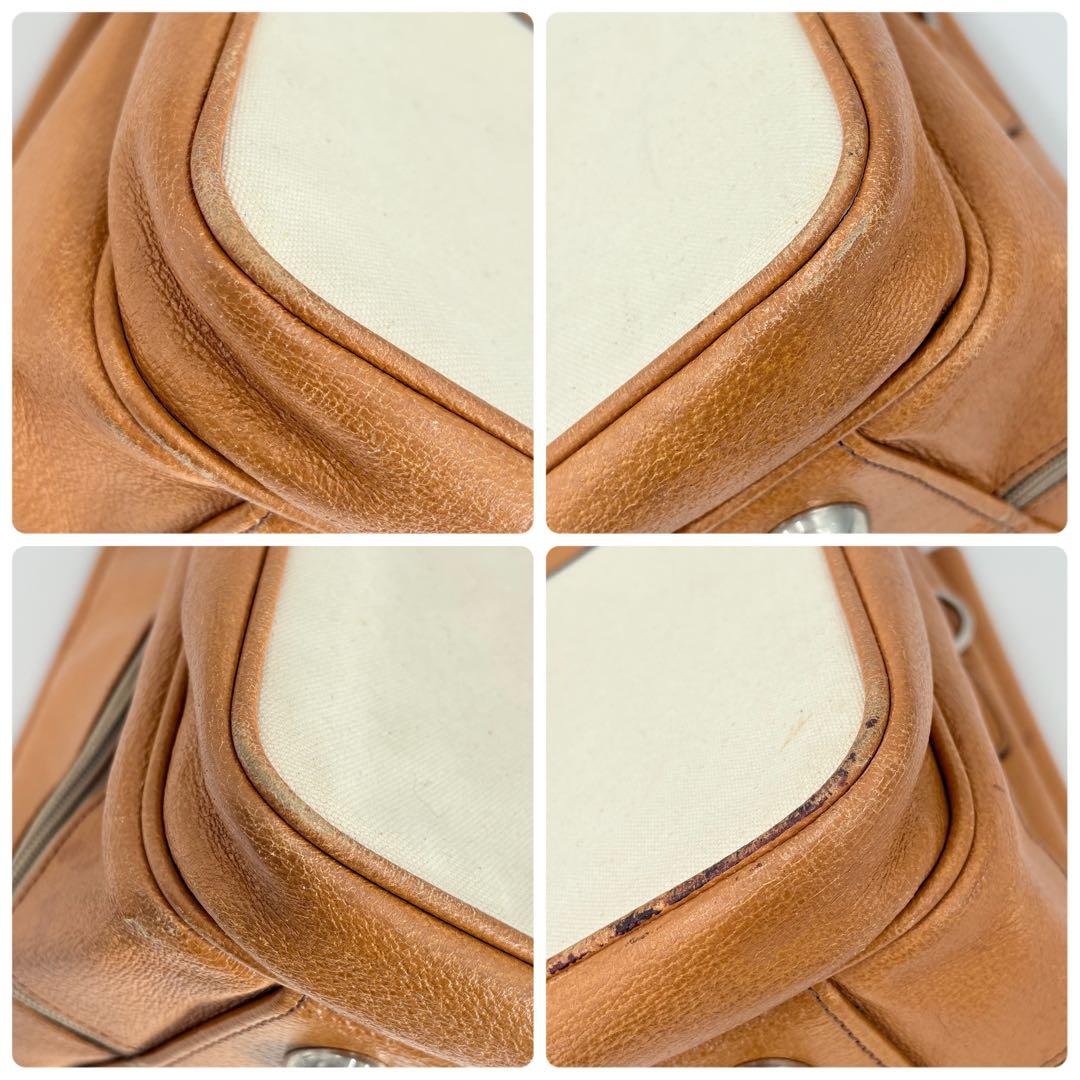 オロビアンコ ガーメントバッグ レザー×キャンバス キャメル スーツキャリー仕様