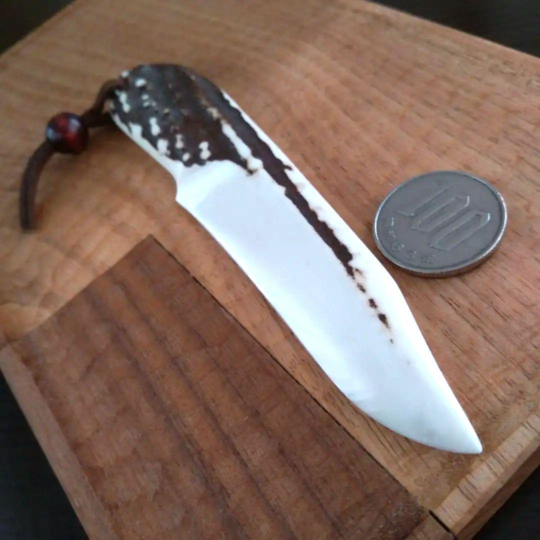 北海道阿寒湖アイヌコタン　エゾシカ鹿角アート工芸品ペーパーナイフ　インテリア