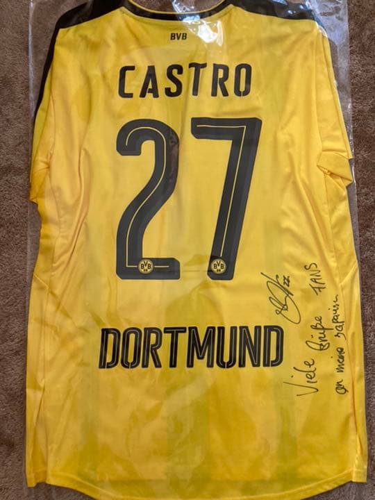 ゴンサロ・カストロ サイン入り　サッカー　ユニフォーム ドルトムント　ドイツ代表