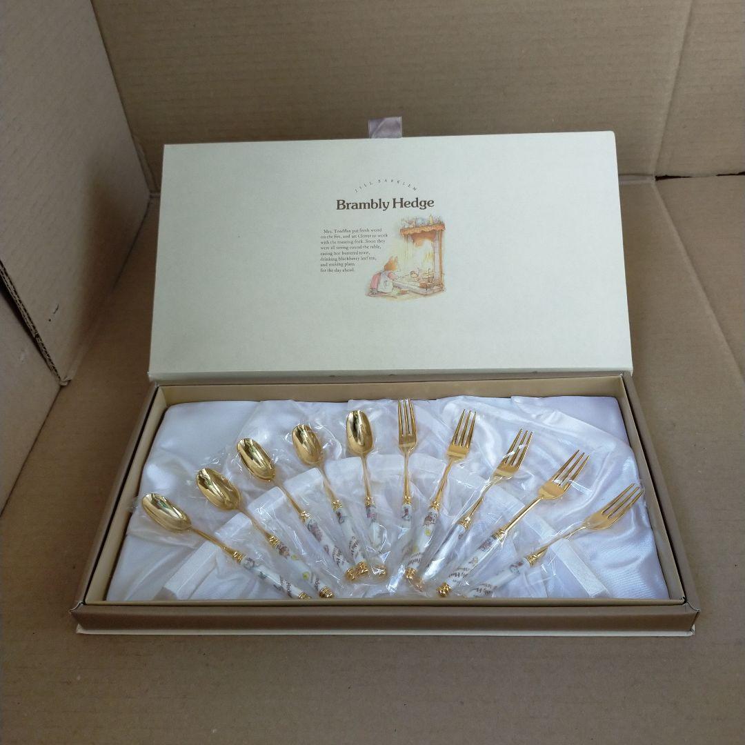 未使用 ブランブリーヘッヂ 陶器ハンドル カトラリー 10本セット 専用箱付き